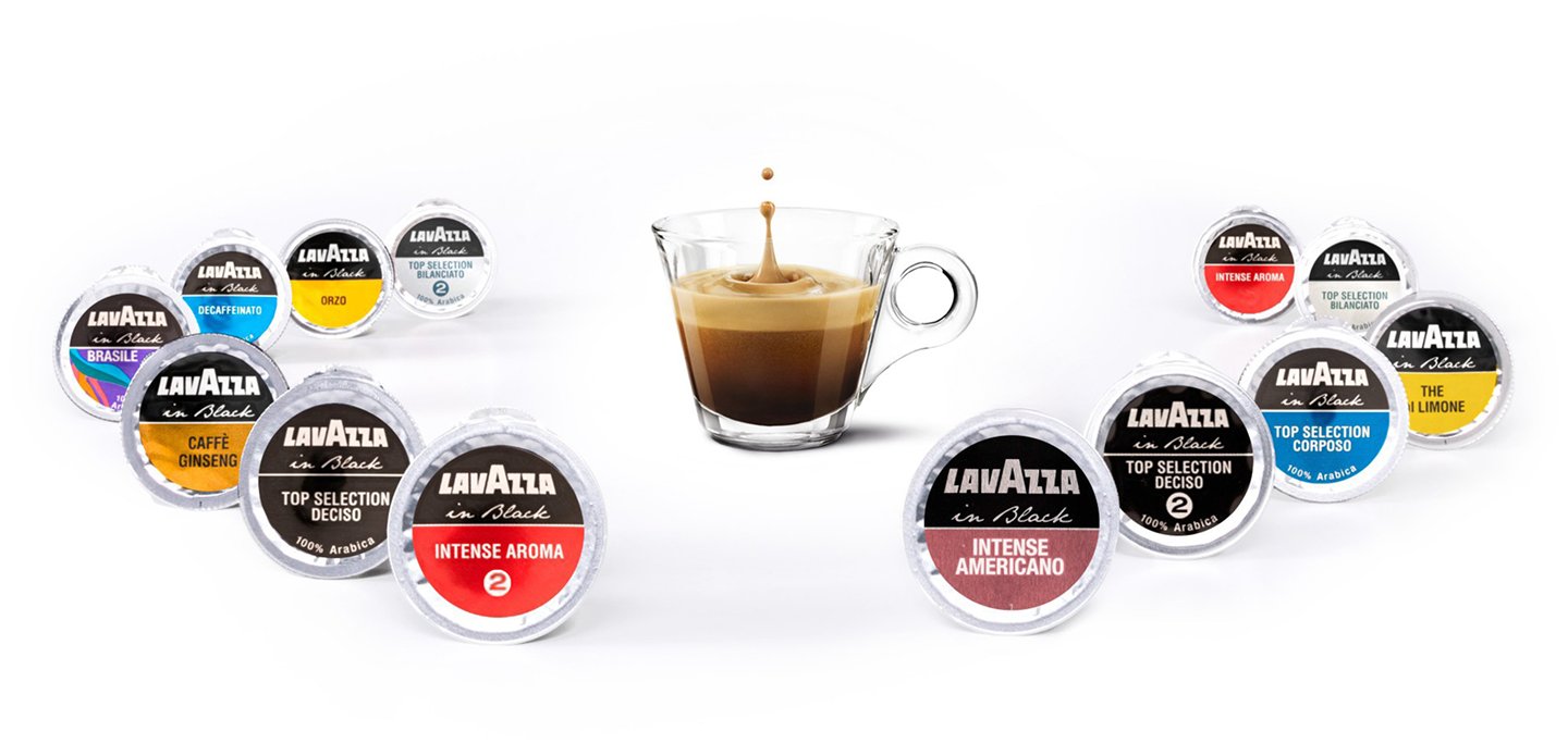 Assortimento di capsule caffè Lavazza in Black, esclusive per i clienti Nims